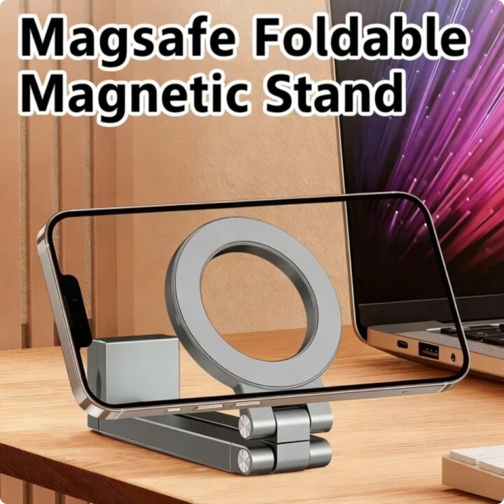 حامل هاتف مغناطيسي قابل للطي والدوران 360 درجة (متوافق مع MagSafe)